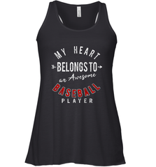 My Heart Belongs To A Baseball Player Valentines Day Women's Racerback Tank Women's Racerback Tank - trendytshirts1