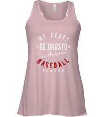 My Heart Belongs To A Baseball Player Valentines Day Women's Racerback Tank Women's Racerback Tank - trendytshirts1