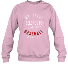My Heart Belongs To A Baseball Player Valentines Day Crewneck Sweatshirt Crewneck Sweatshirt - trendytshirts1