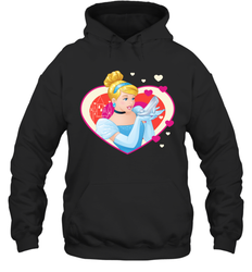 Disney Cinderella Valentine's Sparkle Hearts Hooded Sweatshirt