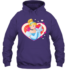 Disney Cinderella Valentine's Sparkle Hearts Hooded Sweatshirt Hooded Sweatshirt - trendytshirts1