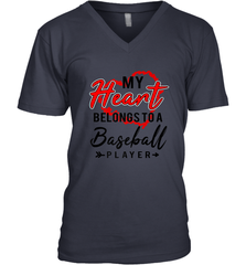 My Heart Belongs To A Baseball Player Valentines Day Gift Men's V-Neck Men's V-Neck - trendytshirts1