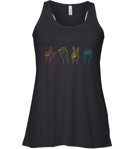 Love ASL Sign language Alphabet Valentines Day Gift idea Women's Racerback Tank Women's Racerback Tank / Black / XS Women's Racerback Tank - trendytshirts1