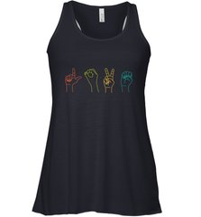 Love ASL Sign language Alphabet Valentines Day Gift idea Women's Racerback Tank Women's Racerback Tank - trendytshirts1