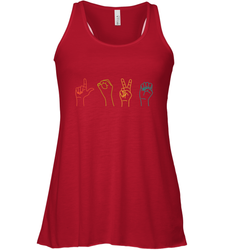 Love ASL Sign language Alphabet Valentines Day Gift idea Women's Racerback Tank