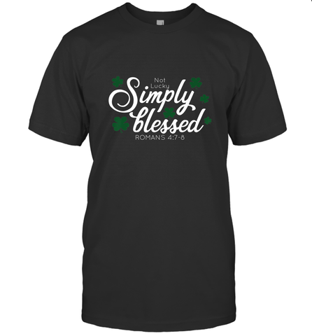 Christian St Patrick's Day Blessed Not Lucky Men's T-Shirt Men's T-Shirt / Black / S Men's T-Shirt - trendytshirts1