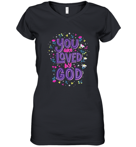 Christian Valentine's Day Women's V-Neck T-Shirt Women's V-Neck T-Shirt / Black / S Women's V-Neck T-Shirt - trendytshirts1