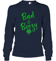 Bad and Boozy , St Patricks Day Beer Drinking Long Sleeve T-Shirt Long Sleeve T-Shirt - trendytshirts1