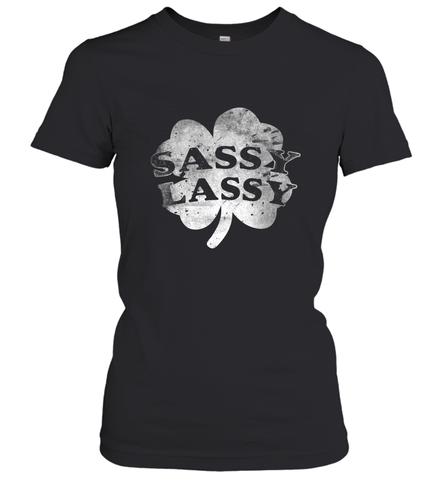 Sassy Lassy T Shirt Funny St. Patrick's Day Clover Women's T-Shirt Women's T-Shirt / Black / S Women's T-Shirt - trendytshirts1