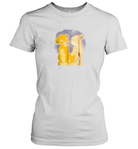 Disney Lion King Simba Nala Love Valentine's Women Cotton T-Shirt Women Cotton T-Shirt / White / S Women Cotton T-Shirt - trendytshirts1