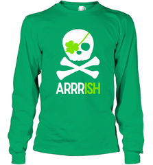 St. Patricks Day Irish Pirate Skull and Cross bones Long Sleeve T-Shirt Long Sleeve T-Shirt - trendytshirts1