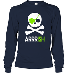 St. Patricks Day Irish Pirate Skull and Cross bones Long Sleeve T-Shirt Long Sleeve T-Shirt - trendytshirts1