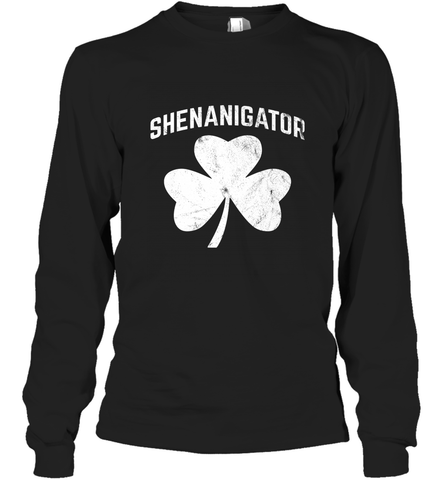 Shenanigator Funny St Patrick's Shamrock Long Sleeve T-Shirt Long Sleeve T-Shirt / Black / S Long Sleeve T-Shirt - trendytshirts1