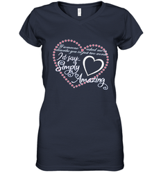 Describe your lover in two words symply amazing Valentine Women's V-Neck T-Shirt