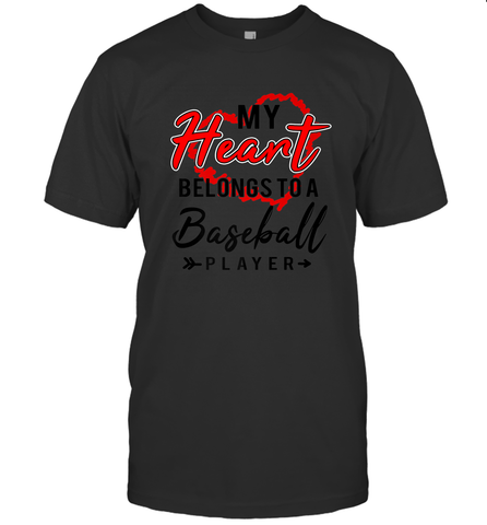 My Heart Belongs To A Baseball Player Valentines Day Gift Men's T-Shirt Men's T-Shirt / Black / S Men's T-Shirt - trendytshirts1