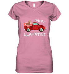 Happy Llamatine funny Valentine Day Llama costume Women's V-Neck T-Shirt Women's V-Neck T-Shirt - trendytshirts1