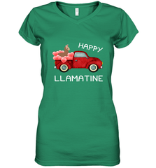 Happy Llamatine funny Valentine Day Llama costume Women's V-Neck T-Shirt Women's V-Neck T-Shirt - trendytshirts1