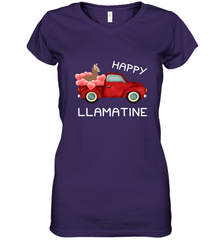 Happy Llamatine funny Valentine Day Llama costume Women's V-Neck T-Shirt Women's V-Neck T-Shirt - trendytshirts1