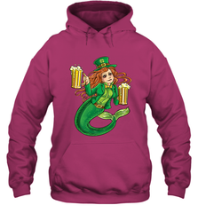 St Patricks Day Shirt Women Leprechaun Mermaid Girls Redhead Hooded Sweatshirt Hooded Sweatshirt - trendytshirts1