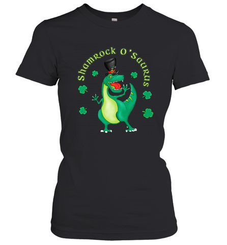T Rex Dinosaur St. Patrick's Day Irish Funny Women's T-Shirt Women's T-Shirt / Black / S Women's T-Shirt - trendytshirts1