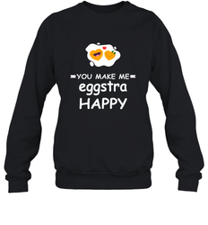 You Make Me Eggstra happy,Funny Valentine His and Her Couple Crewneck Sweatshirt