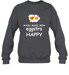 You Make Me Eggstra happy,Funny Valentine His and Her Couple Crewneck Sweatshirt Crewneck Sweatshirt - trendytshirts1