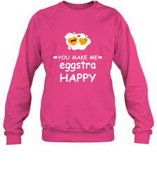 You Make Me Eggstra happy,Funny Valentine His and Her Couple Crewneck Sweatshirt Crewneck Sweatshirt - trendytshirts1