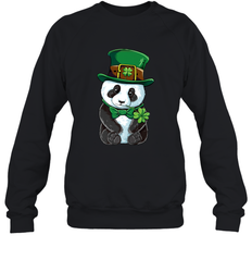 St Patricks Day Leprechaun Panda Cute Irish Tee Gift Crewneck Sweatshirt