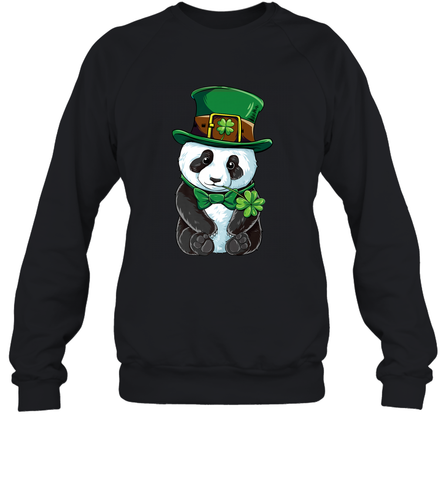 St Patricks Day Leprechaun Panda Cute Irish Tee Gift Crewneck Sweatshirt Crewneck Sweatshirt / Black / S Crewneck Sweatshirt - trendytshirts1