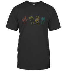 Love ASL Sign language Alphabet Valentines Day Gift idea Men's T-Shirt Men's T-Shirt - trendytshirts1