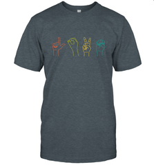 Love ASL Sign language Alphabet Valentines Day Gift idea Men's T-Shirt Men's T-Shirt - trendytshirts1
