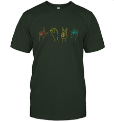 Love ASL Sign language Alphabet Valentines Day Gift idea Men's T-Shirt Men's T-Shirt - trendytshirts1