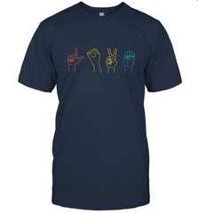 Love ASL Sign language Alphabet Valentines Day Gift idea Men's T-Shirt Men's T-Shirt - trendytshirts1