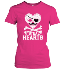 I Steal Hearts Valentine's Day Pirate Skull Art Graphics Women's T-Shirt Women's T-Shirt - trendytshirts1