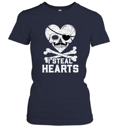 I Steal Hearts Valentine's Day Pirate Skull Art Graphics Women's T-Shirt