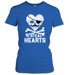I Steal Hearts Valentine's Day Pirate Skull Art Graphics Women's T-Shirt Women's T-Shirt - trendytshirts1