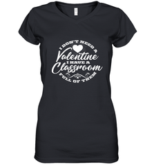 Valentine's Day Teacher School classroom Art Heart Lover Women's V-Neck T-Shirt Women's V-Neck T-Shirt - trendytshirts1