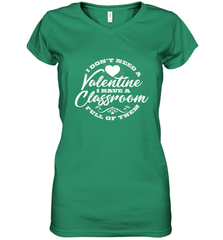Valentine's Day Teacher School classroom Art Heart Lover Women's V-Neck T-Shirt Women's V-Neck T-Shirt - trendytshirts1