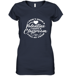 Valentine's Day Teacher School classroom Art Heart Lover Women's V-Neck T-Shirt