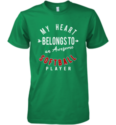 My Heart Belongs To An Awesome Softball Valentines Day Gift Men's Premium T-Shirt