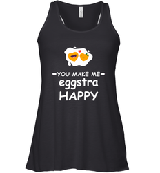 You Make Me Eggstra happy,Funny Valentine His and Her Couple Women's Racerback Tank