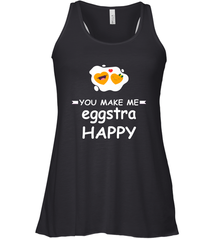 You Make Me Eggstra happy,Funny Valentine His and Her Couple Women's Racerback Tank Women's Racerback Tank / Black / XS Women's Racerback Tank - trendytshirts1