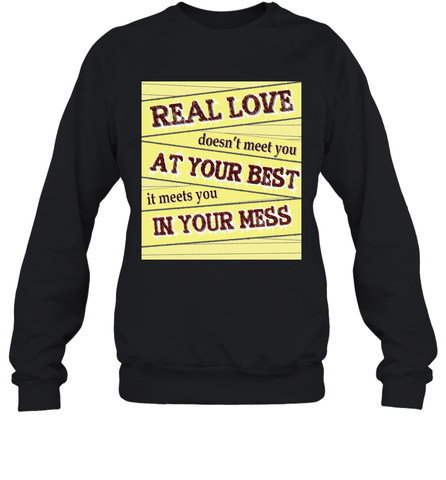 Real love funny quotes for valentine (2) Crewneck Sweatshirt Crewneck Sweatshirt / Black / S Crewneck Sweatshirt - trendytshirts1