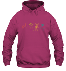 Love ASL Sign language Alphabet Valentines Day Gift idea Hooded Sweatshirt Hooded Sweatshirt - trendytshirts1