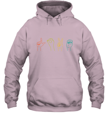 Love ASL Sign language Alphabet Valentines Day Gift idea Hooded Sweatshirt Hooded Sweatshirt - trendytshirts1