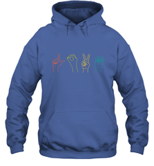 Love ASL Sign language Alphabet Valentines Day Gift idea Hooded Sweatshirt Hooded Sweatshirt - trendytshirts1