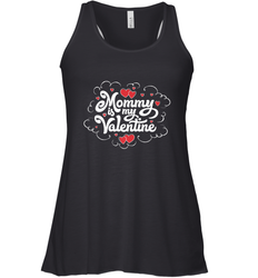 Mommy Is My Valentine's Day Art Graphics Heart Lover Gift Women's Racerback Tank