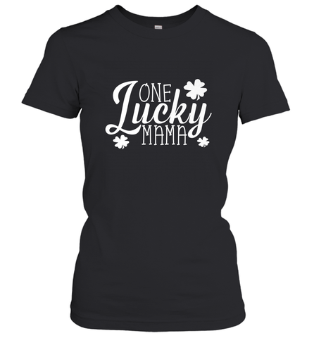 One Lucky Mama Shamrock Gift For Saint Patrick's Day Women's T-Shirt Women's T-Shirt / Black / S Women's T-Shirt - trendytshirts1