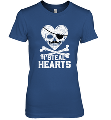 I Steal Hearts Valentine's Day Pirate Skull Art Graphics Women's Premium T-Shirt Women's Premium T-Shirt - trendytshirts1