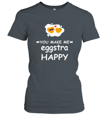 You Make Me Eggstra happy,Funny Valentine His and Her Couple Women's T-Shirt Women's T-Shirt - trendytshirts1